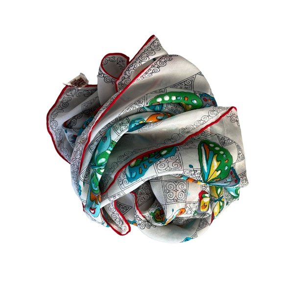 Baar & Beards Vintage Butterfly Print Scarf Lightweight Rayon Boho Neck Wrap - Picture 3 of 5